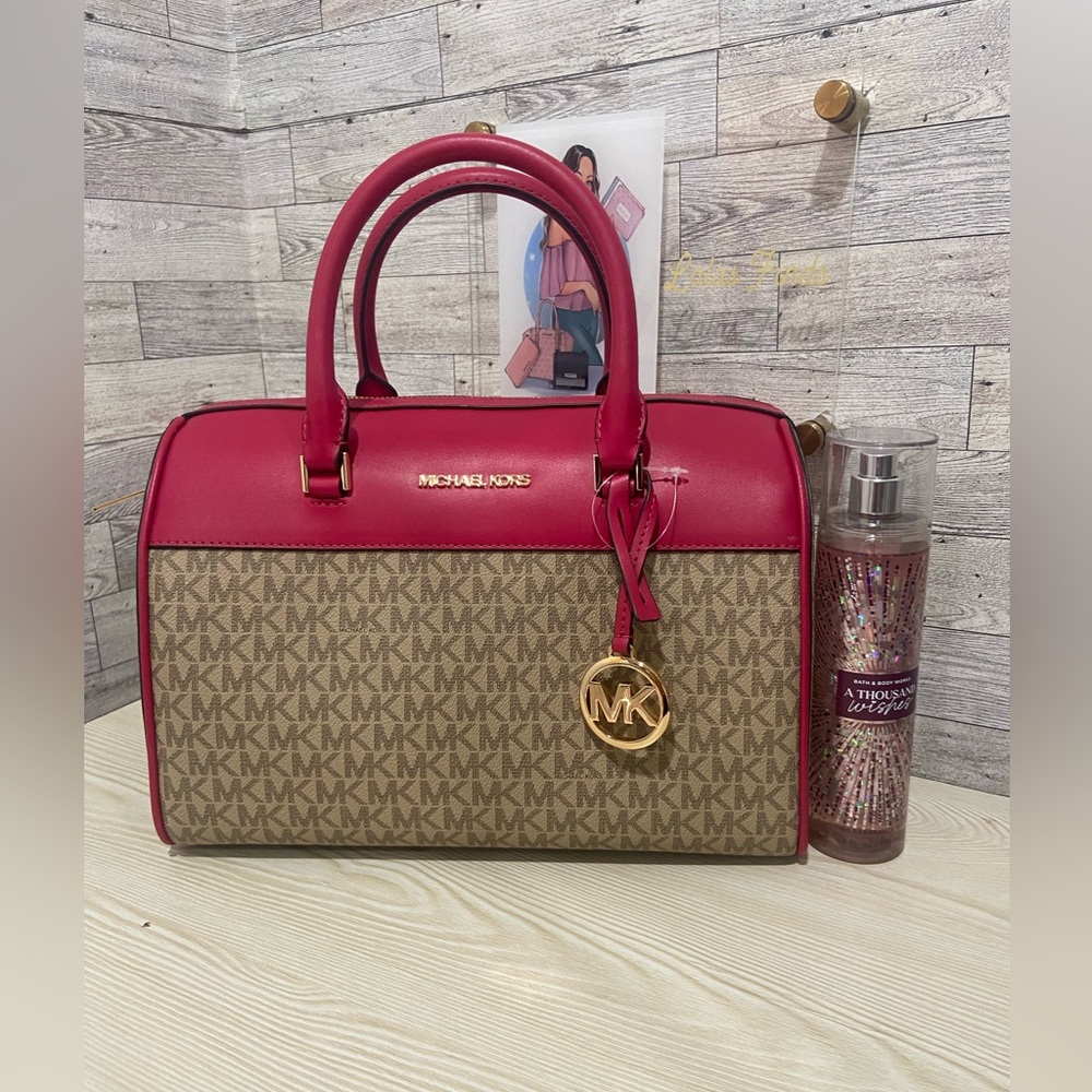 Michael Kors Carmine Pink MD Duffle Bag - Picture 8 of 10
